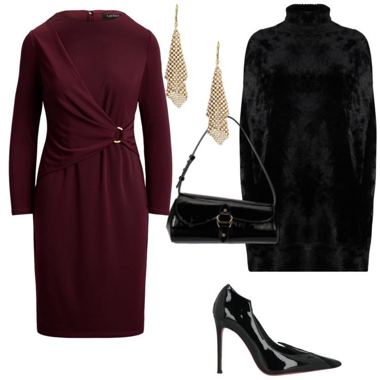 Outfit donna - Un invito speciale. per Serata fuori. Abbinamento con cappotti, décolleté, vestiti, borse a spalla, orecchini.