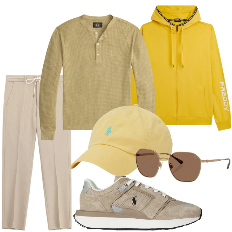 Outfit uomo - Stile moderno. Stile Urban per Tutti i giorni. Abbinamento con pantaloni, felpe con cappuccio, occhiali da sole, sneakers, t-shirt, cappelli.