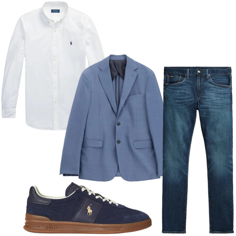 Outfit uomo - Il blazer strutturato. Stile Trendy per Tutti i giorni. Abbinamento con giacche, sneakers, jeans, camicie.