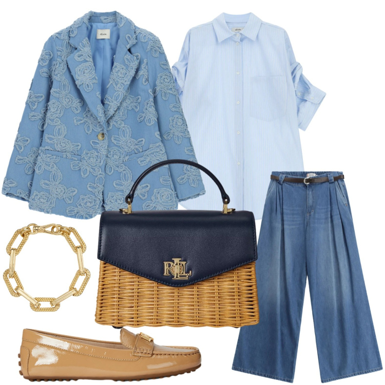 Outfit donna - Il blazer originale. Stile Minimal per Tutti i giorni. Abbinamento con blazer, camicie, jeans, mocassini, borse a mano, braccialetti.