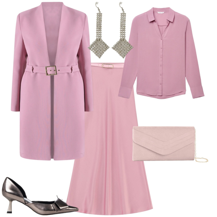 Outfit donna - Chic cerimonia evento serata speciale. Stile Chic per Cerimonia. Abbinamento con pochette, camicie, trench, décolleté, gonne lunghe, orecchini.
