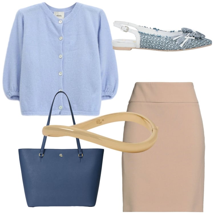 Outfit donna - Total look #2343506. Stile Glamour per Cerimonia. Abbinamento con ballerine, minigonne, braccialetti, borse tote, cardigans.