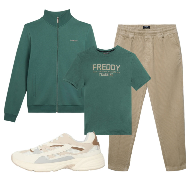 Outfit uomo - Total look #2343540. Stile Casual per Sport. Abbinamento con pantaloni, sneakers, t-shirt, felpe.