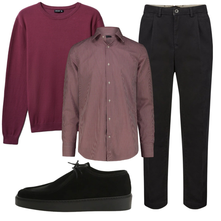 Outfit uomo - Total look #2343592. Stile Business/Elegante per Ufficio. Abbinamento con scarpe stringate, maglieria, pantaloni, camicie.