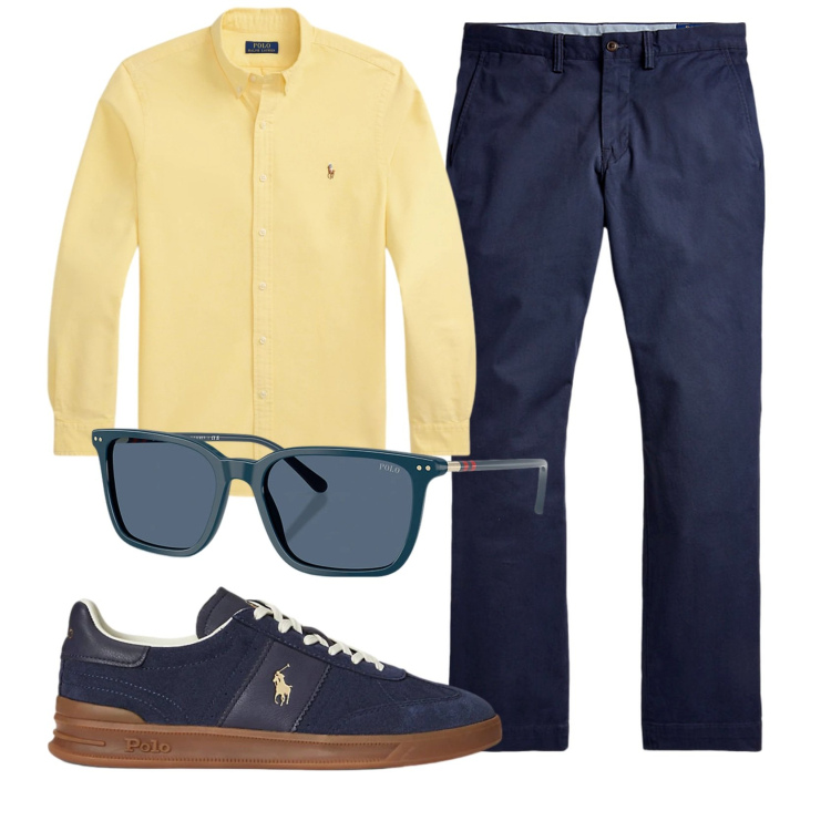 Outfit uomo - Total look #2343622. Stile Business/Elegante per Ufficio. Abbinamento con pantaloni, occhiali da sole, sneakers, camicie.