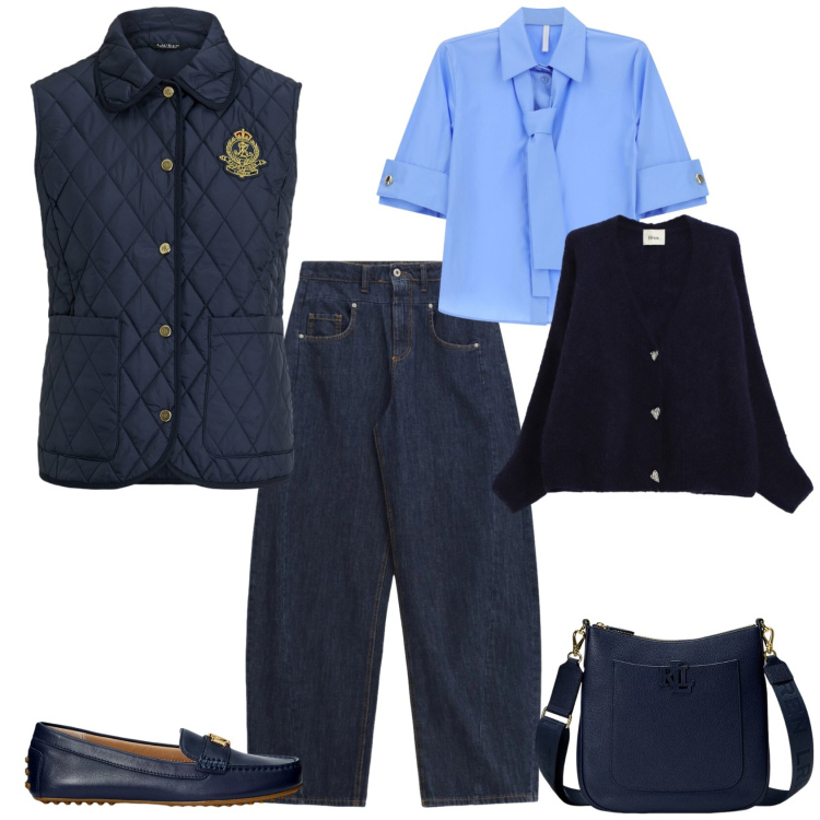Outfit donna - Trendy ogni giorno. Stile Trendy per Tutti i giorni. Abbinamento con camicie a manica corta, cardigans, jeans, piumini, mocassini, borse a tracolla.