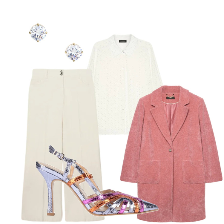 Outfit donna - Stupire. Stile Glamour per Tutti i giorni. Abbinamento con décolleté, camicie, pantaloni chino, cappotti, orecchini.