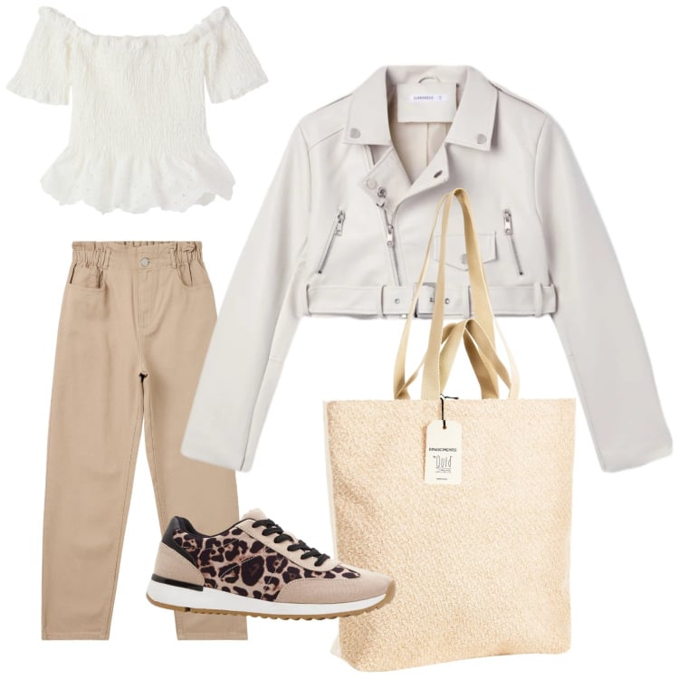 Outfit donna - Giornata di sole. Stile Casual per Tutti i giorni. Abbinamento con sneakers, pantaloni, giacche, bluse, borse tote.