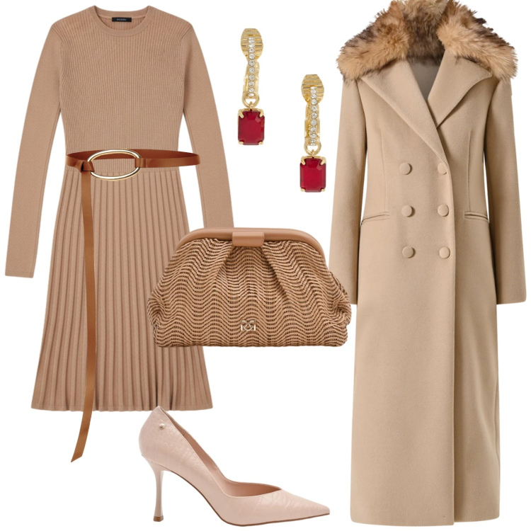 Outfit donna - Tutto rinascimento. per Tutti i giorni. Abbinamento con pochette, décolleté, cinture, vestiti corti, cappotti, orecchini.