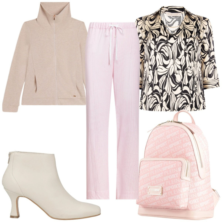 Outfit donna - Total look #2344046. Stile Sporty chic per Tutti i giorni. Abbinamento con stivaletti, zaini, felpe, bluse, pantaloni.