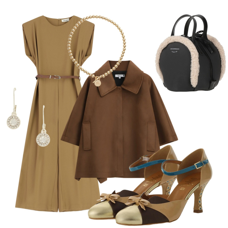 Outfit donna - Un tocco di luce d’inverno. Stile Glamour per Tutti i giorni. Abbinamento con zaini, tute, décolleté, cappotti, collane, orecchini.