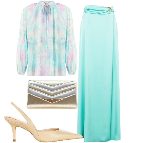 Outfit donna - Cerimonia Rinascimento. Stile Chic per Cerimonia. Abbinamento con pochette, gonne, décolleté, bluse.