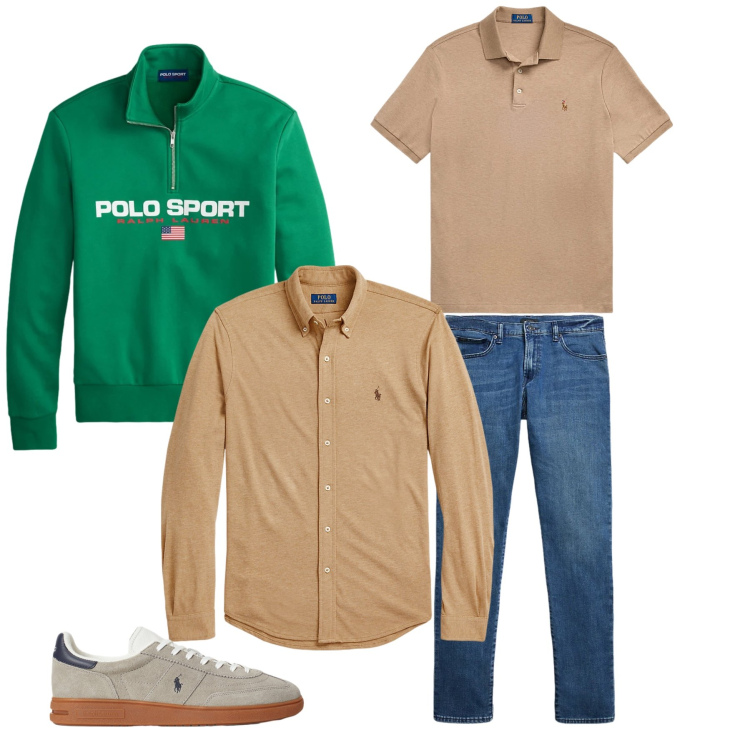 Outfit uomo - Heritage Pop. Stile Urban per Tutti i giorni. Abbinamento con camicie, jeans, sneakers, felpe, polo.