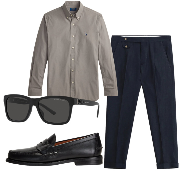 Outfit uomo - Total look #2344193. Stile Business/Elegante per Serata speciale. Abbinamento con pantaloni, scarpe stringate, camicie, occhiali da sole.