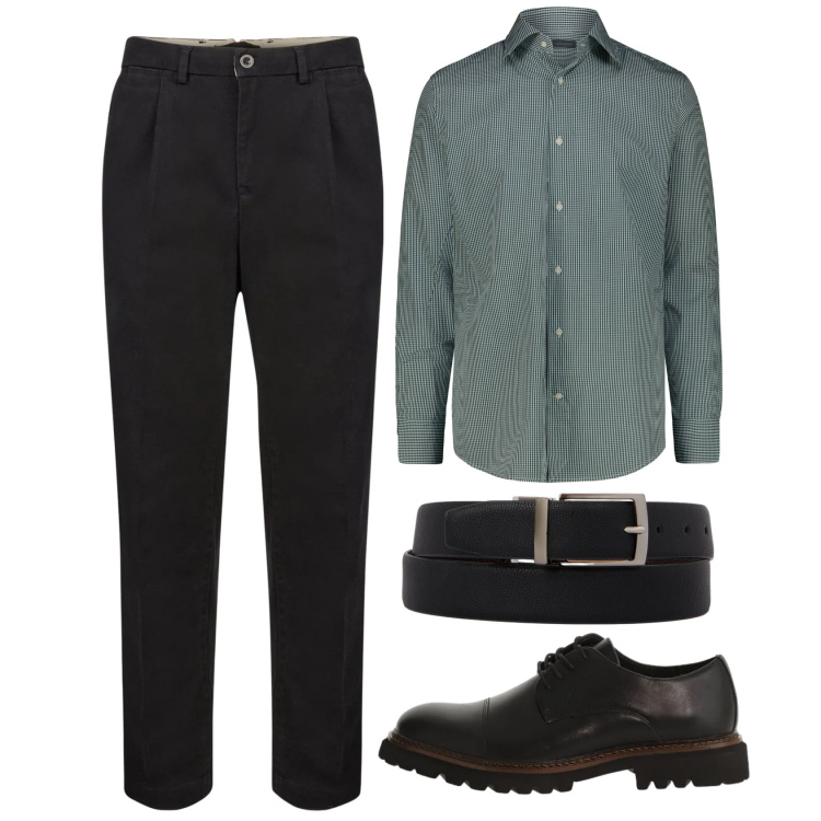 Outfit uomo - Total look #2344205. Stile Business/Elegante per Serata speciale. Abbinamento con scarpe stringate, camicie, cinture, pantaloni.