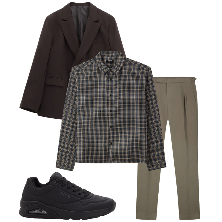 Outfit uomo - Total look #2344241. Stile Trendy per Tutti i giorni. Abbinamento con sneakers, giacche, camicie, pantaloni.