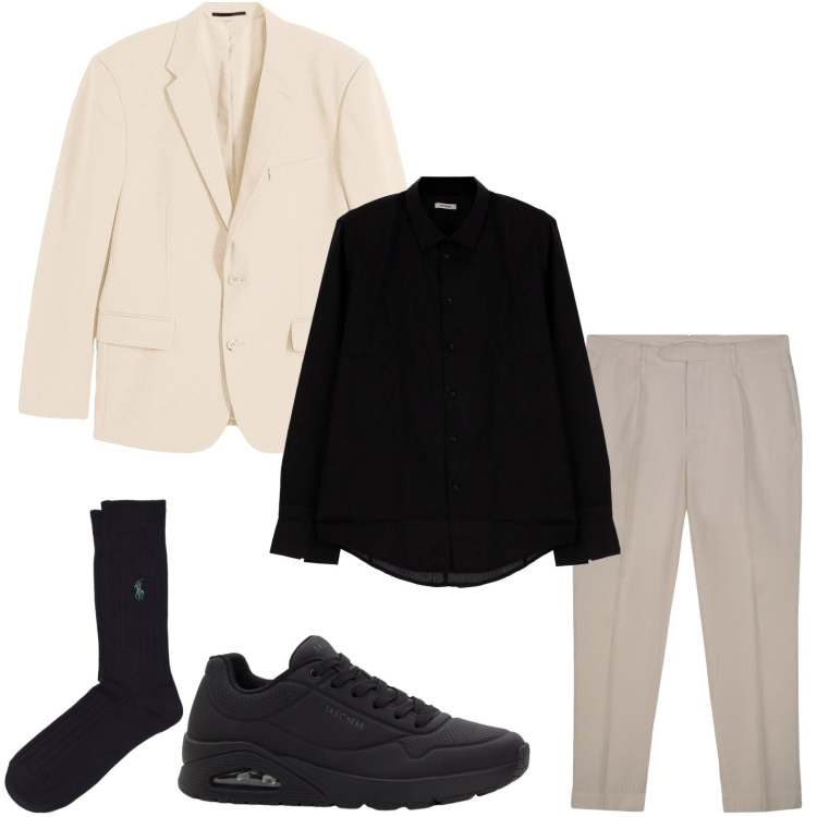 Outfit uomo - La giacca luminosa. Stile Trendy per Tutti i giorni. Abbinamento con giacche, sneakers, camicie, calzini, pantaloni.