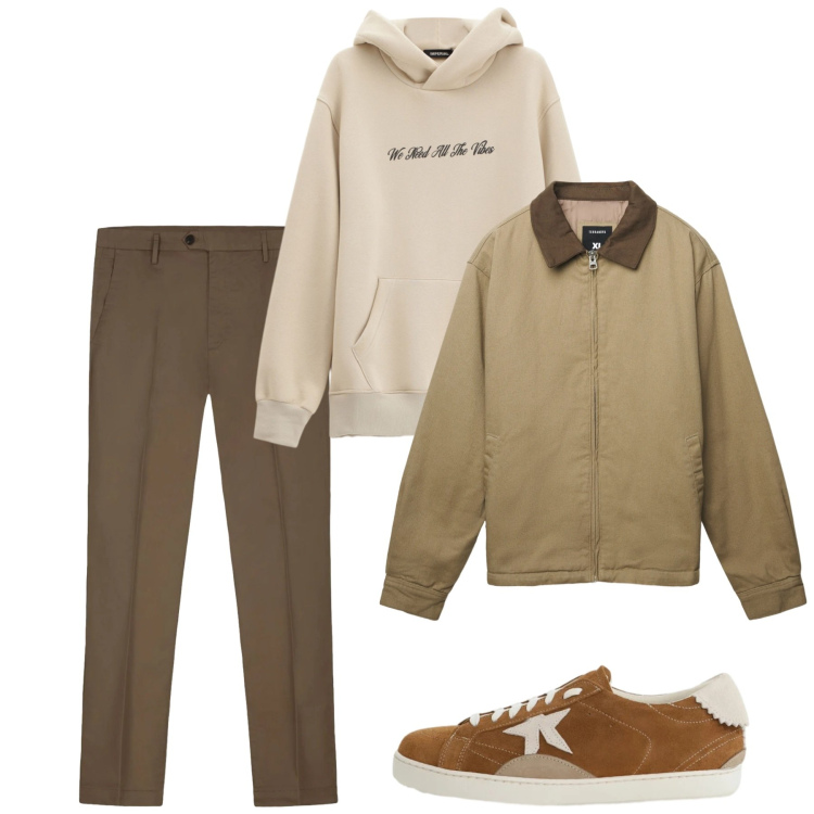 Outfit uomo - Febbraio. Stile Casual per Tutti i giorni. Abbinamento con sneakers, felpe con cappuccio, cappotti, pantaloni.