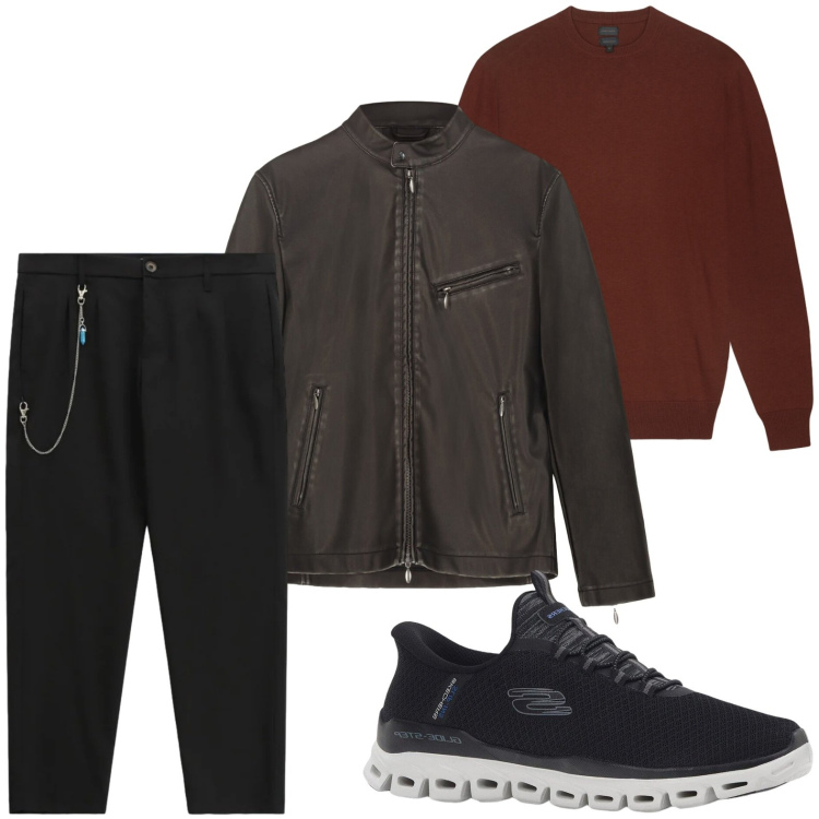 Outfit uomo - I pantaloni comodi. Stile Urban per Tutti i giorni. Abbinamento con sneakers, pantaloni, giacche, maglieria.