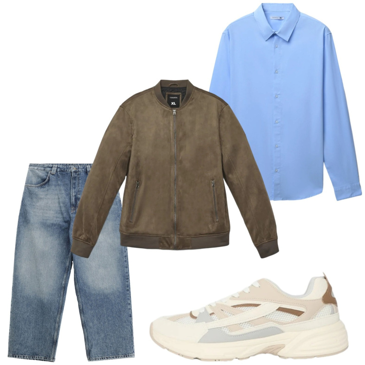 Outfit uomo - Verso la primavera. Stile Casual per Tutti i giorni. Abbinamento con jeans, giacche, sneakers, camicie.