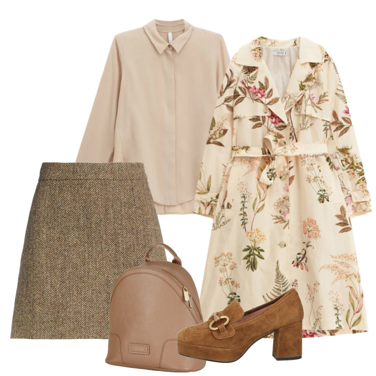 Outfit donna - Febbraio in tonalità soft - Focus Donna. Stile Bon Ton per Tutti i giorni. Abbinamento con mocassini, zaini, minigonne, camicie, trench.