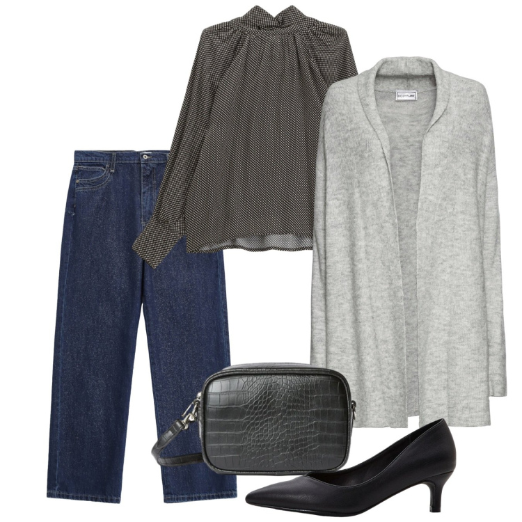 Outfit donna - Un cardigan a febbraio - @susystyle. Stile Casual per Tutti i giorni. Abbinamento con cardigans, décolleté, borse a tracolla, camicie, jeans dritti.