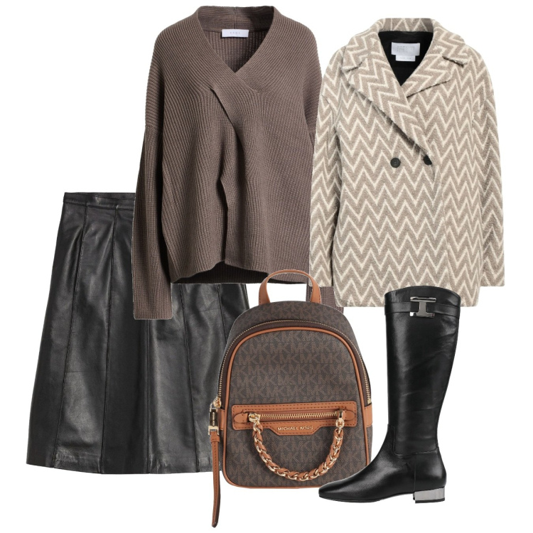 Outfit donna - Febbraio. Stile Bon Ton per Tutti i giorni. Abbinamento con stivali, pullovers, zaini, caban, gonne.