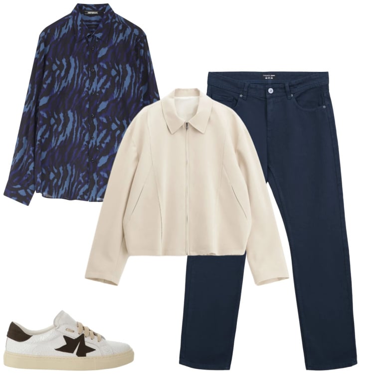 Outfit uomo - Total look #2344554. Stile Urban per Tutti i giorni. Abbinamento con jeans dritti, cappotti, camicie, sneakers.