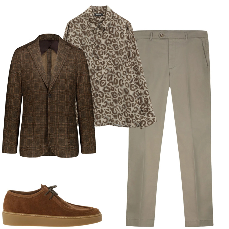 Outfit uomo - Total look #2344574. Stile Urban per Tutti i giorni. Abbinamento con camicie, scarpe stringate, giacche, pantaloni chino.
