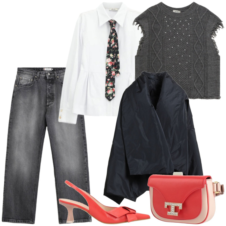 Outfit donna - un tocco originalità al tuo look. Stile Trendy per Tutti i giorni. Abbinamento con cappe, décolleté, marsupi, camicie, maglieria, jeans.