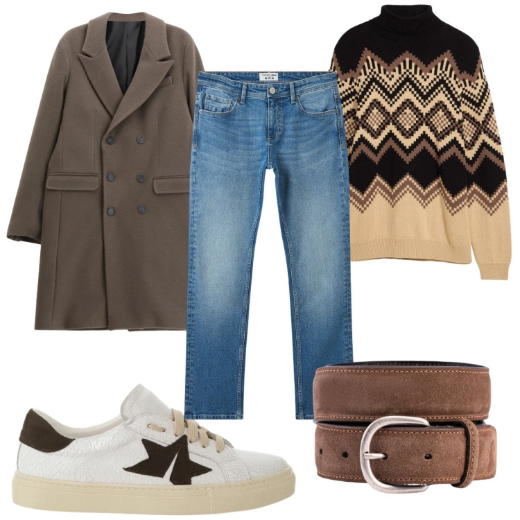 Outfit uomo - Verso la nuova stagione : in jeans. Stile Casual per Tutti i giorni. Abbinamento con maglieria, jeans, cappotti, sneakers, cinture.