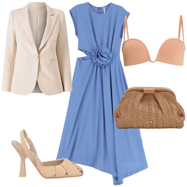 Outfit donna - Cut -out. Stile Bon Ton per Cerimonia. Abbinamento con décolleté, vestiti midi/longuette, reggiseni, pochette, blazer.