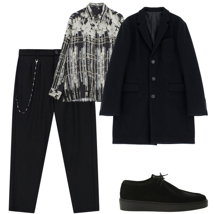 Outfit uomo - City. Stile Trendy per Tutti i giorni. Abbinamento con camicie, pantaloni, cappotti, scarpe stringate.