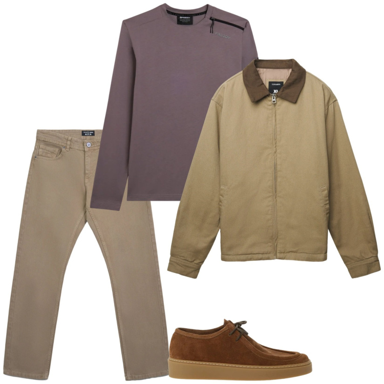 Outfit uomo - Total look #2344715. Stile Casual per Tutti i giorni. Abbinamento con scarpe stringate, jeans, cappotti, t-shirt.