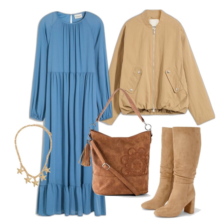 Outfit femme - Février. Style Tendance pour Tous les jours. Assortir avec robes longues, sacs à main, blazers, colliers, cuissardes.