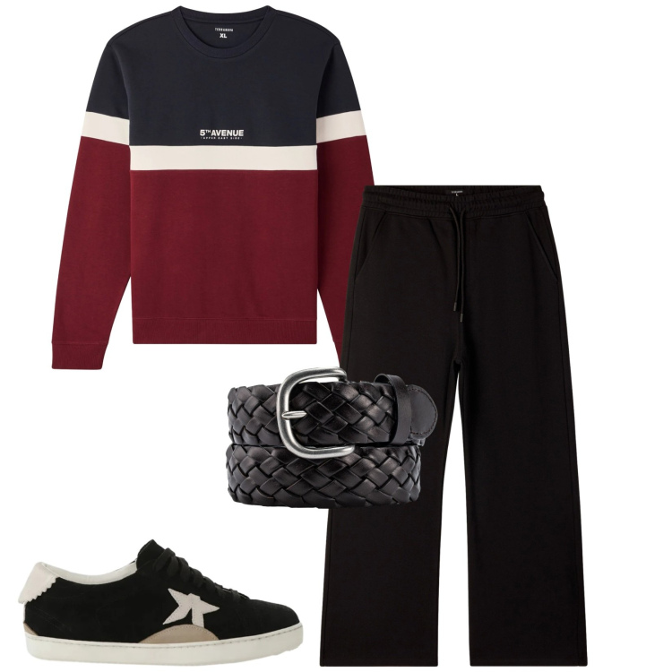 Outfit uomo - Total look #2344788. Stile Casual per Tutti i giorni. Abbinamento con sneakers, pantaloni, felpe, cinture.