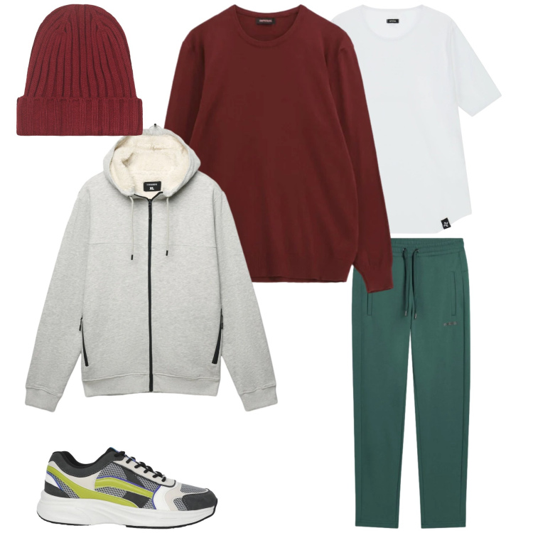 Outfit uomo - Urban Forest. Stile Urban per Tutti i giorni. Abbinamento con t-shirt, maglieria, felpe con cappuccio, sneakers, pantaloni, berretti.