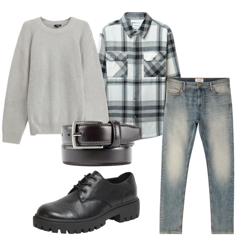 Outfit uomo - I jeans delavé. Stile Casual per Tutti i giorni. Abbinamento con scarpe stringate, cappotti, jeans skinny, maglieria, cinture.