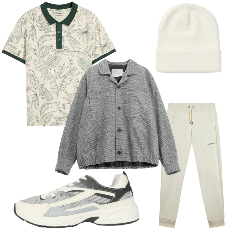 Outfit uomo - Il bomber passpartout. Stile Trendy per Tutti i giorni. Abbinamento con polo, cappotti, berretti, sneakers, pantaloni.