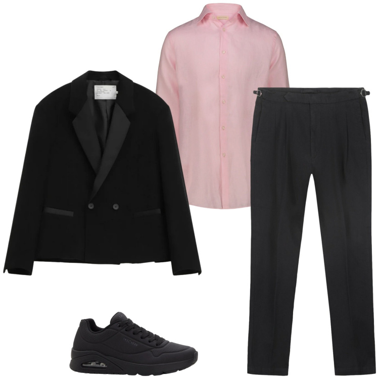 Outfit uomo - Total look #2344903. Stile Casual per Serata speciale. Abbinamento con sneakers, giacche, camicie, pantaloni.