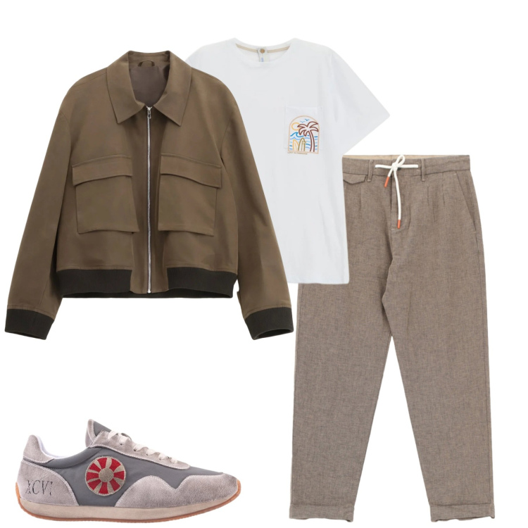 Outfit uomo - Total look #2344987. Stile Urban per Tutti i giorni. Abbinamento con giacche, pantaloni, t-shirt, sneakers.