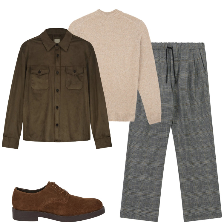 Outfit uomo - Total look #2344992. Stile Urban per Tutti i giorni. Abbinamento con pantaloni, scarpe stringate, giacche, maglieria.