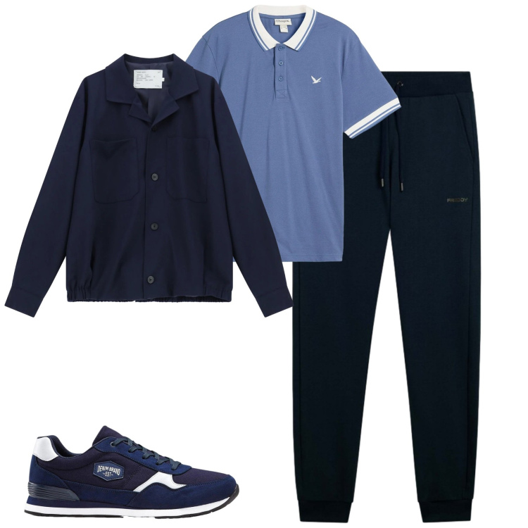 Outfit uomo - Total look #2345015. Stile Casual per Tutti i giorni. Abbinamento con sneakers, polo, cappotti, pantaloni.
