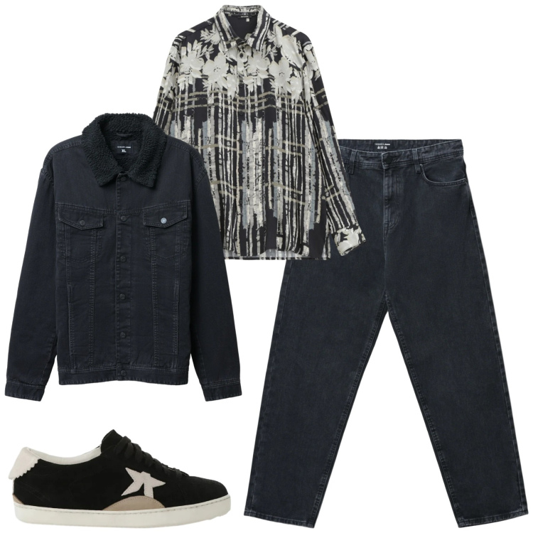 Outfit uomo - Febbraio. Stile Casual per Tutti i giorni. Abbinamento con jeans, giacche, camicie, sneakers.