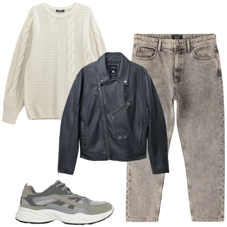 Outfit uomo - Total look #2345027. Stile Casual per Tutti i giorni. Abbinamento con sneakers, jeans dritti, giacche, maglieria.