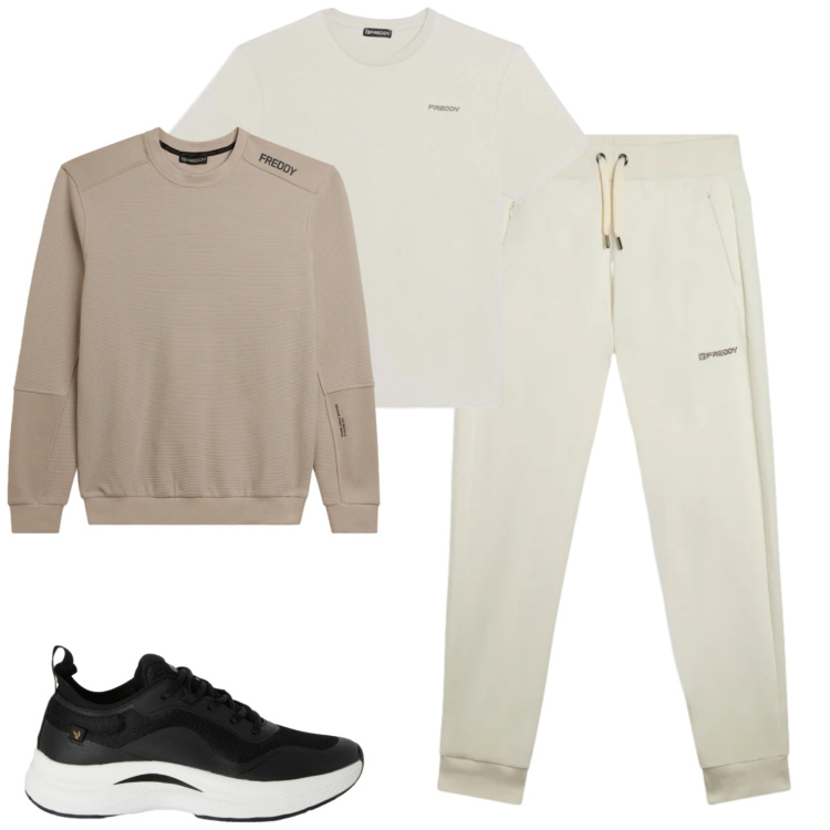 Outfit uomo - Total look #2345029. Stile Casual per Tutti i giorni. Abbinamento con pantaloni, felpe, sneakers, t-shirt.