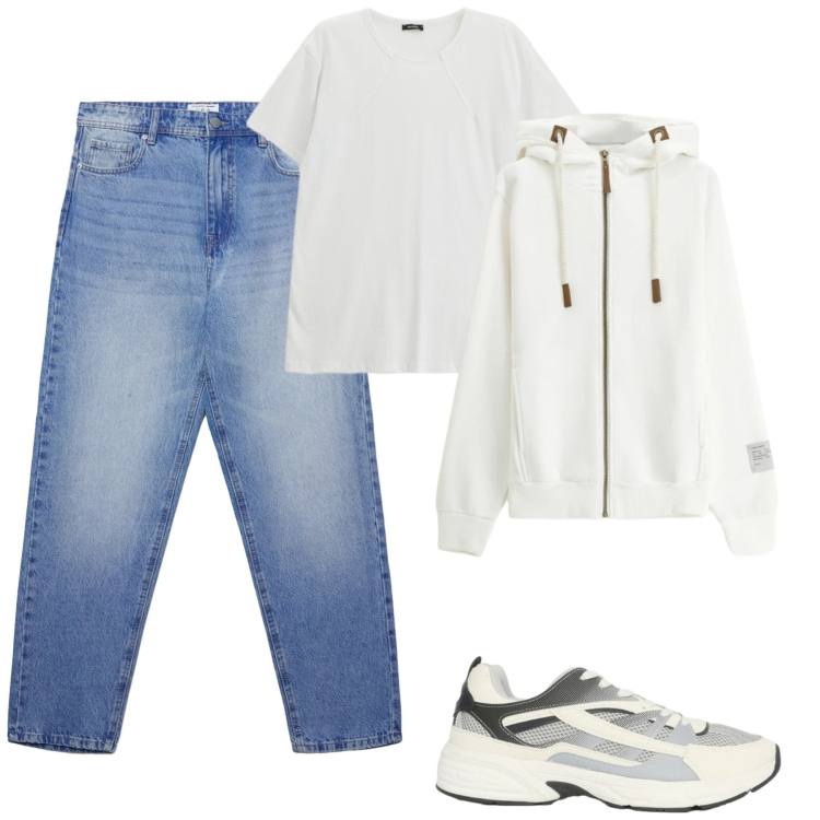 Outfit uomo - Total look #2345041. Stile Casual per Tutti i giorni. Abbinamento con jeans, sneakers, t-shirt, felpe con cappuccio.