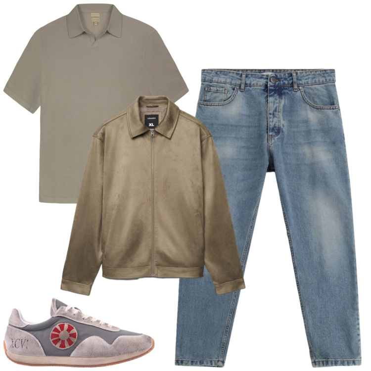 Outfit uomo - Total look #2345053. Stile Casual per Tutti i giorni. Abbinamento con jeans, giacche, sneakers, polo.