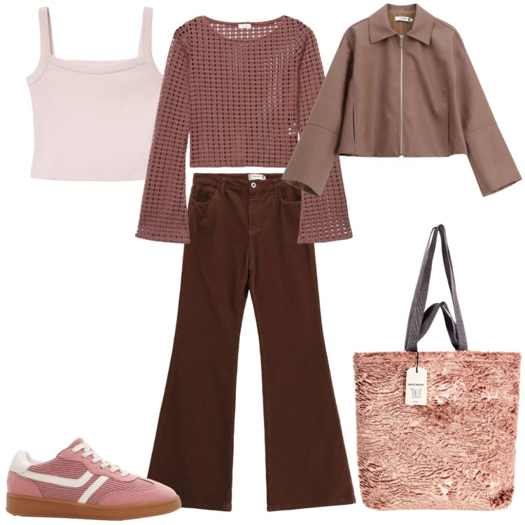 Outfit donna - Casual. Stile Casual per Tutti i giorni. Abbinamento con sneakers, maglieria, canottiere, pantaloni, blazer, borse tote.