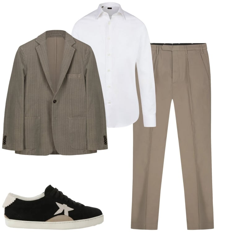 Outfit uomo - Total look #2345073. Stile Urban per Tutti i giorni. Abbinamento con sneakers, camicie, giacche, pantaloni.